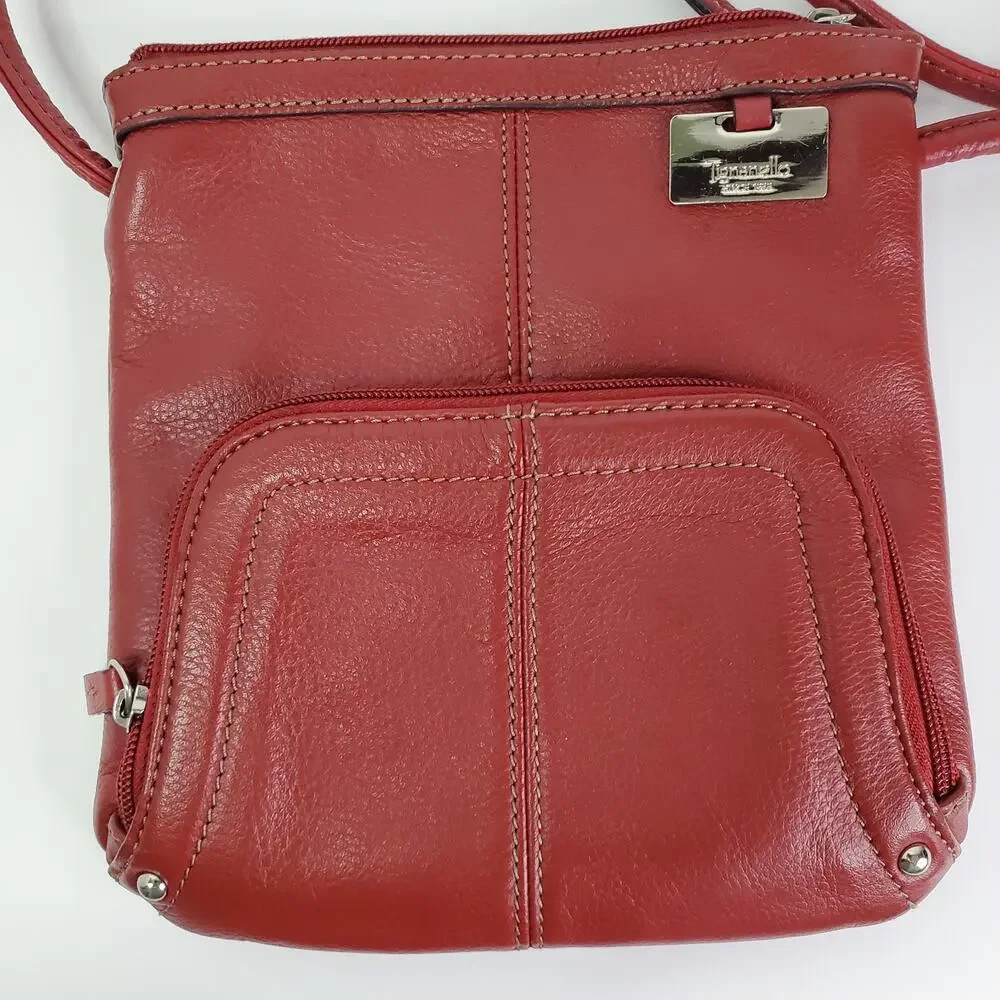 Tignanello Crossbody Handbag Women Red Small Purse Shoulder Bag